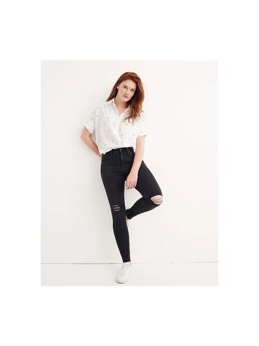 MADEWELL 9” Mid-Rise Skinny In Black Sea #H2230 Size 25